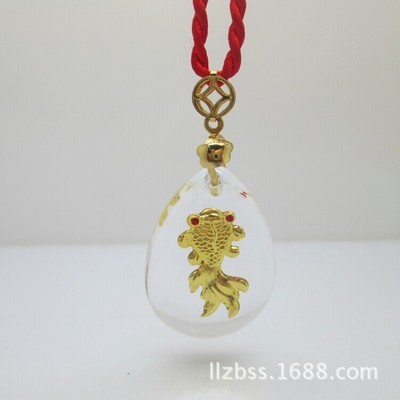 林瓏珠寶晶美金水晶包金新款金魚(yú)吊墜 靈動(dòng)倩影，匠心之作
